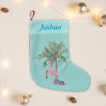 Julflamingo Namn - liten julklapp Liten Julstrumpa<br><div class="desc">Lägg till ditt namn till den här roligten julklappning. Mallen är konfigurerad för att du ska kunna anpassa redot. Om du vill ändra färg eller stil i texten klickar du på knappen Anpassa ytterligare i slutet av mallen.</div>
