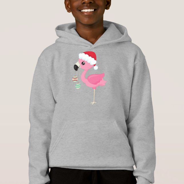 Julflamingo, Santa Hat, julprydnader T Shirt (Framsida)