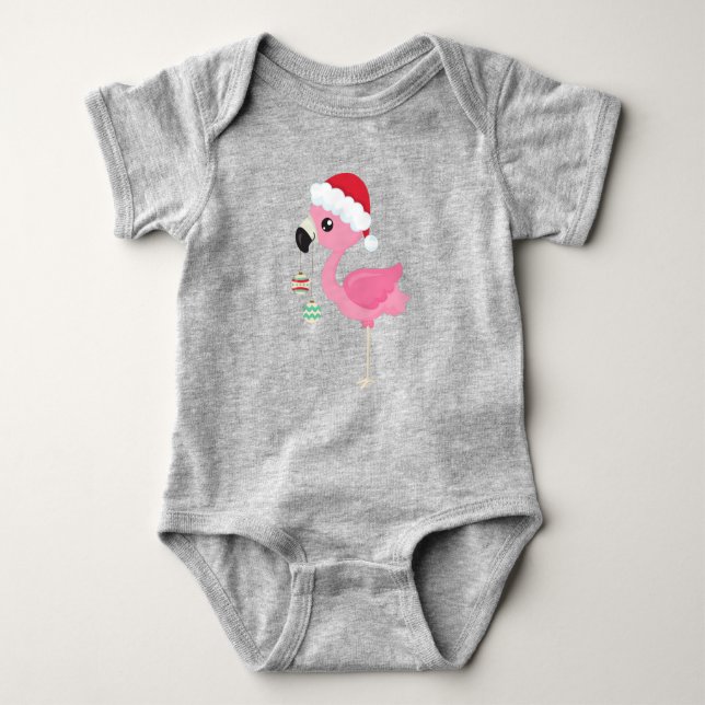 Julflamingo, Santa Hat, julprydnader T Shirt (Framsida)