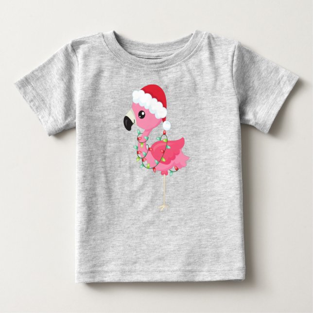 Julflamingo, Santa Hat, Ljuset T Shirt (Framsida)