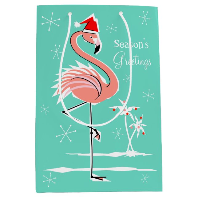 Julflamingo Säsongens Greetings-medium (Framsidan)