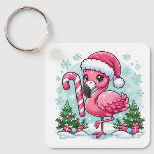 Julflamingo Subliceringsklipp Nyckelring