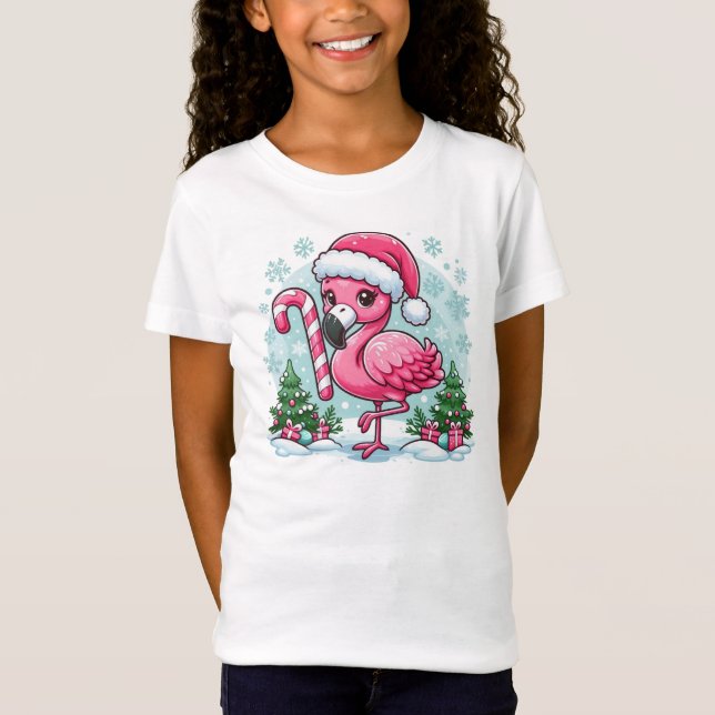 Julflamingo Subliceringsklipp T Shirt (Framsida)