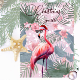 Julflamingo Tropical Ljus Greeting Card Inbjudningar