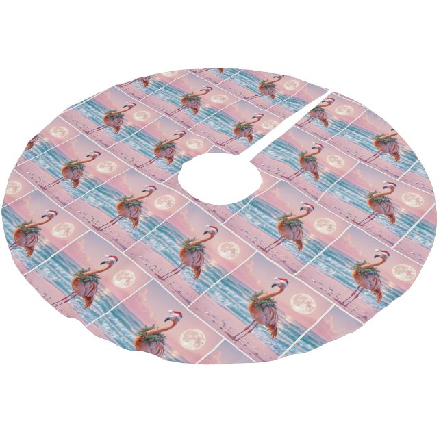 Julflamingo Utandning av Helgdag Julgransmatta Borstad Polyester (Vinklad)