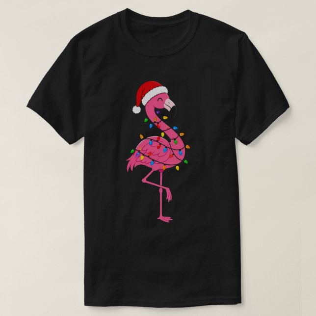 Julflamingoljus Tropisk Högtid T Shirt (Design framsida)