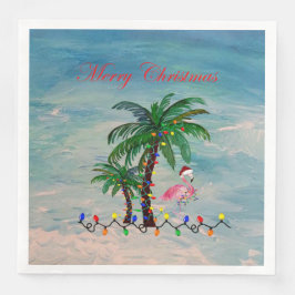 Julflamingopartytservetter Pappersservett