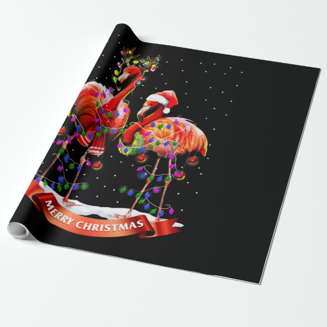 Julflamingos Classic Presentpapper (Utrullad)