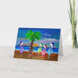 Julflamingos Julhälsningskort. Helgkort