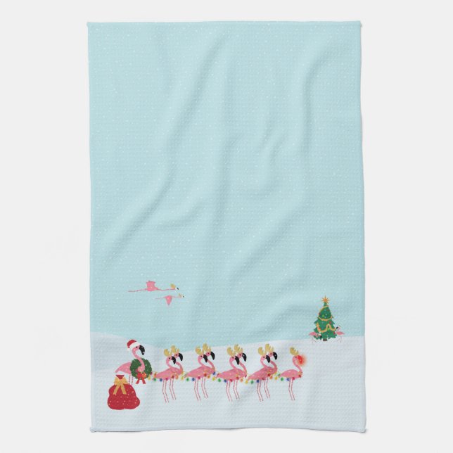 Julflamingos Kitchen Towel Kökshandduk (Vertikal)