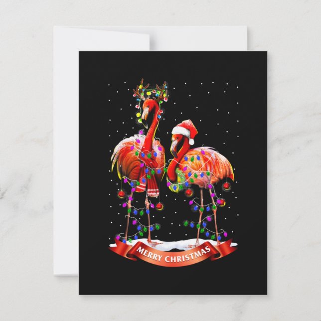 Julflamingos Klassisk Anteckningskort (Framsida)