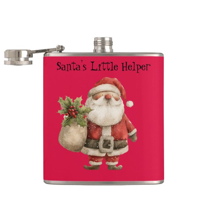 Julflaska - Tomtens lilla hjälpreda  Fickplunta (Öppnad)