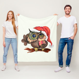 JulFleece Blanket Baby Uggla med gåvor Fleecefilt