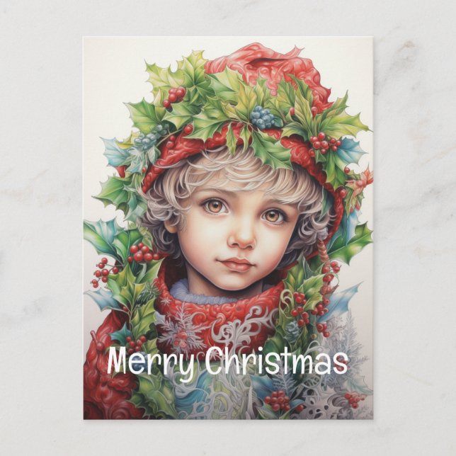 Julflicka Anpassningsbar 4 av 25 Helg Vykort (Framsida)