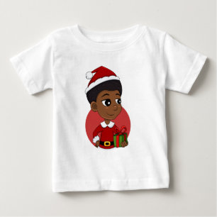 Julflicka med en Afro-tecknad T Shirt