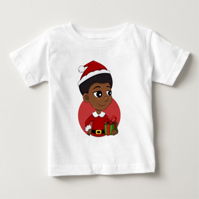 Julflicka med en Afro-tecknad T Shirt (Framsida)