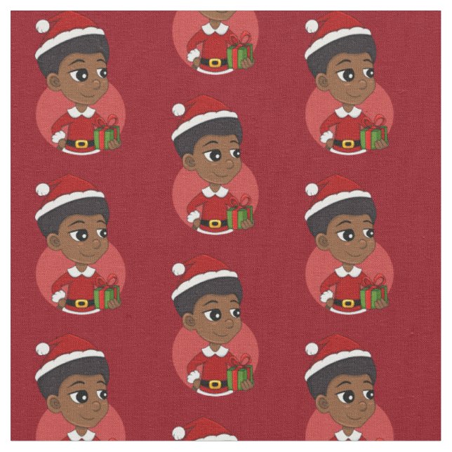 Julflicka med en Afro-tecknad Tyg (Närbild)