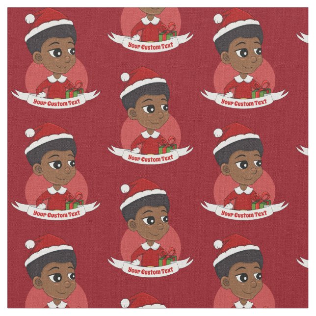 Julflicka med en Afro-tecknad Tyg (Närbild)
