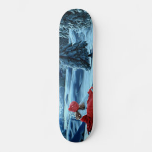 Julflicka på Sled Mini Skateboard Bräda 18,5 Cm
