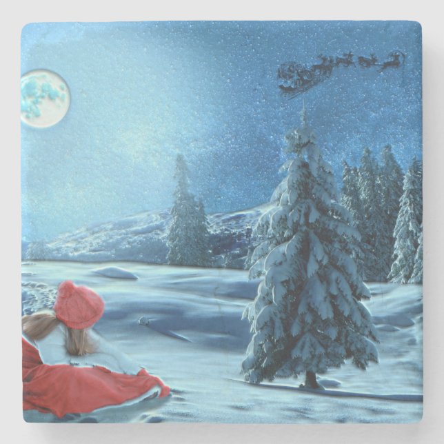 Julflicka på Sled Stenunderlägg (Framsidan)