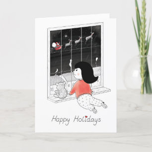 Julflicka Stjärt nattkort, Helgdag Helgkort