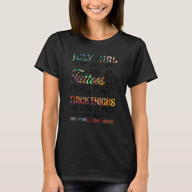 Julflicka Tattoos Söt Öga Thick Thighs Horosco T Shirt (Framsida)