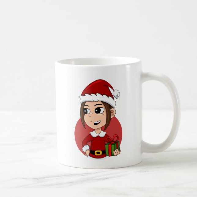 Julflicka tecknad kaffe mugg (Höger)