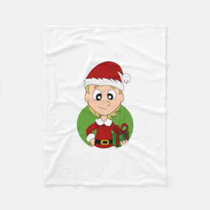 Julflickatecknad Fleecefilt