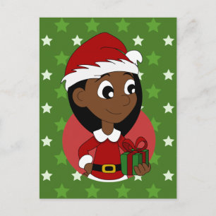 Julflickatecknad Helg Vykort