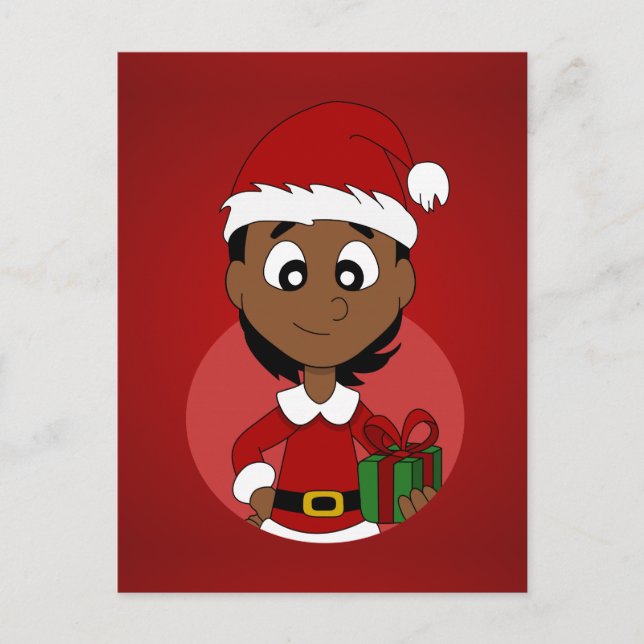 Julflickatecknad Helg Vykort (Framsida)