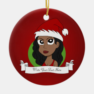 Julflickatecknad Julgransprydnad Keramik