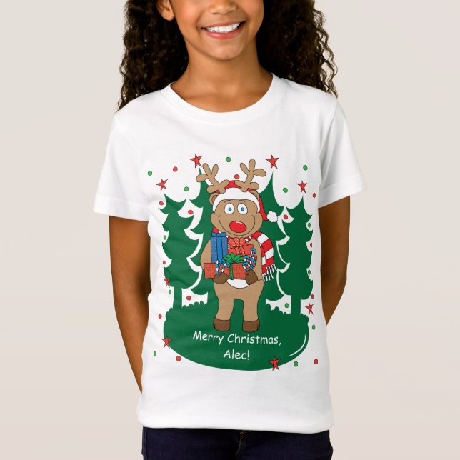 Julflickors Bra Jersey T-/Reindeer Har Gifts T Shirt (Framsida)