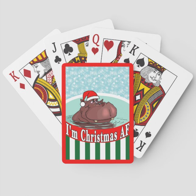 Julflodhäst i bubbelbad - Jul AF Casinokort (Baksidan)