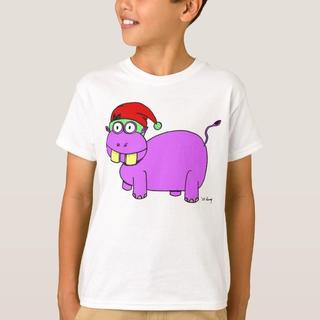 Julflodhippo Barntröjor Tee (Framsida)
