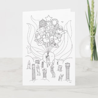 Julflyg med ballongkort helgkort