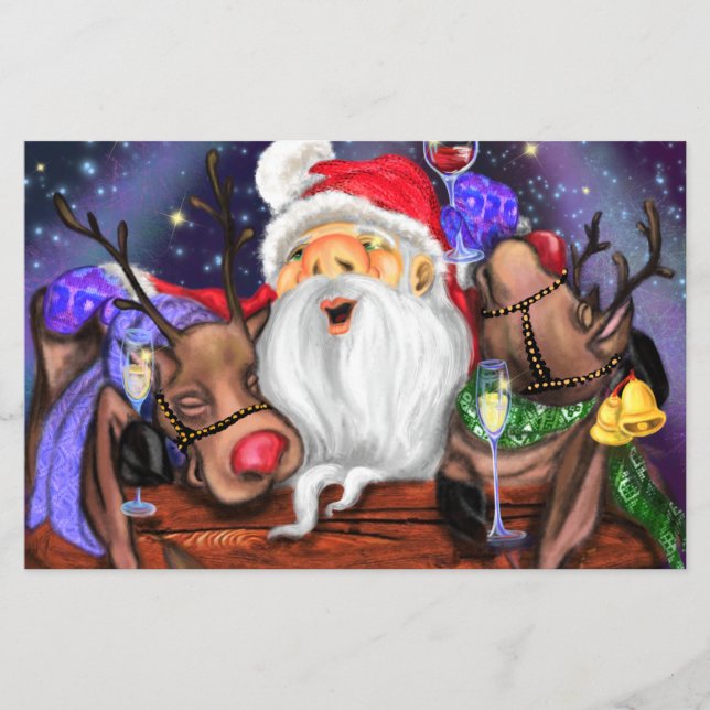 Julflygblad Tomte och Renar Kul Flygblad (Framsidan)