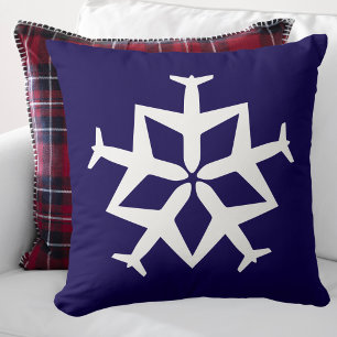 Julflygplan Snöflake Modern Cute Aviation Kudde