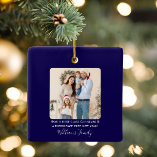 Julflygplan Snöflake Modern Cute Photo Julgransprydnad Keramik