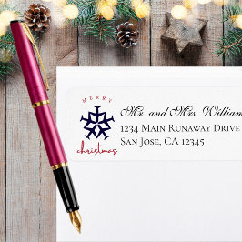 Julflygplan Snowflake Aviation Adress Returadress Etikett