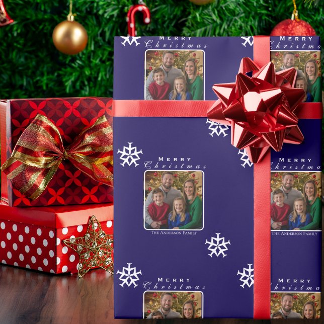 Julflygplan Snowflake Photo Funny Anpassningsbar Presentpapper (Skapare uppladdad)