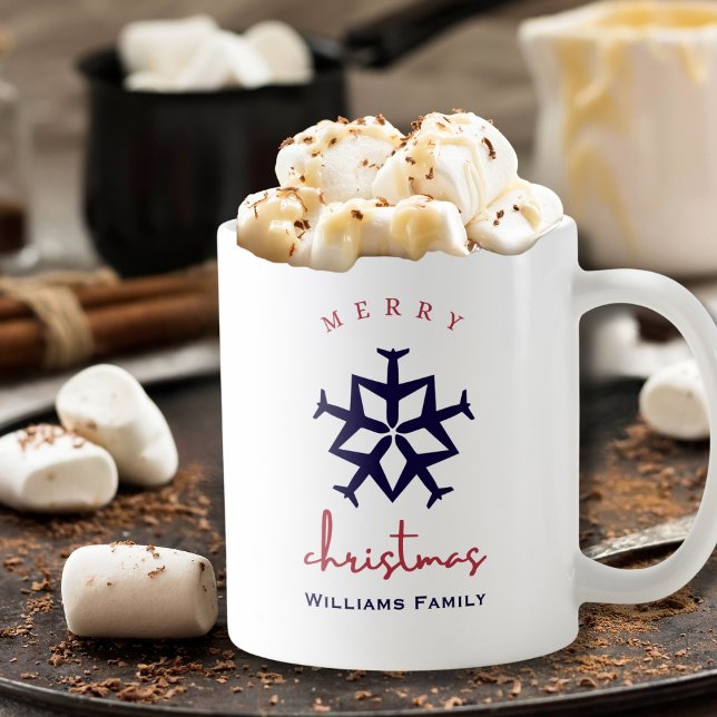 Julflygplanet Snowflake Minimalist Aviation of Kaffemugg (Skapare uppladdad)