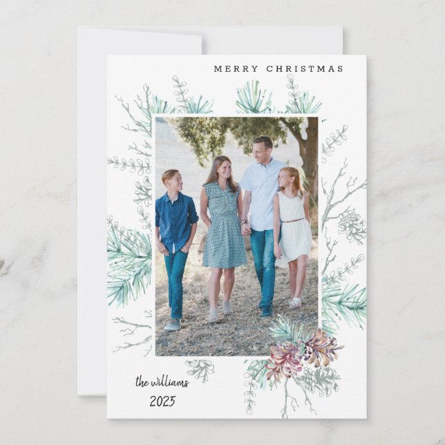 Julfoliage Photo Helgdag Card Julkort (Framsida)