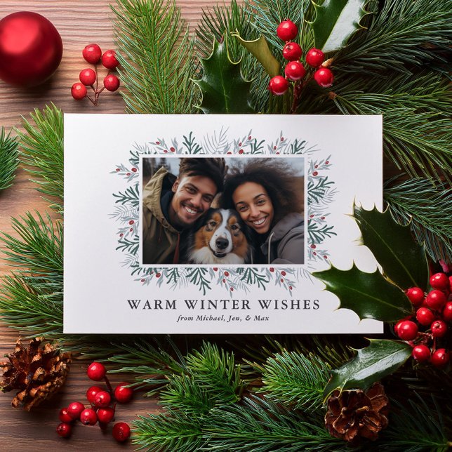 Julfoliage Photo Julkort (Skapare uppladdad)