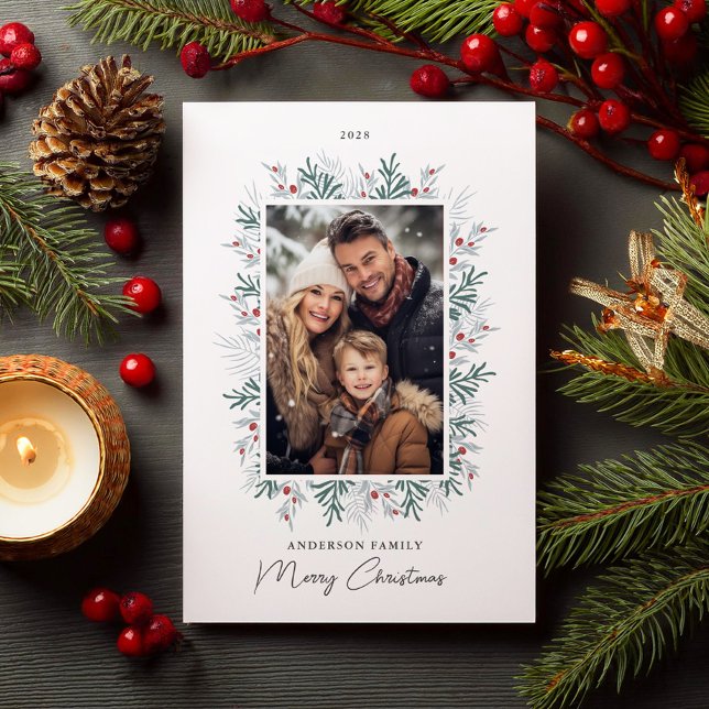 Julfoliage Photo Julkort (Skapare uppladdad)