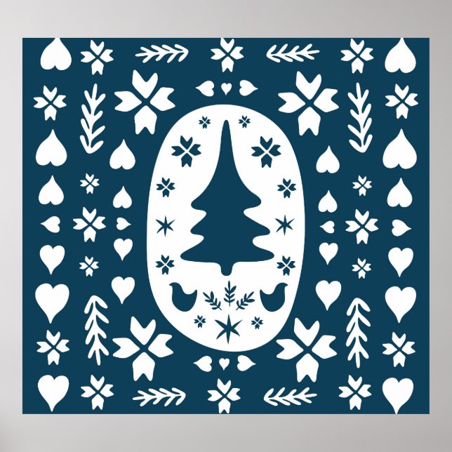 Julfolkkonst: Skandinaviska Doodle. Poster (Framsidan)