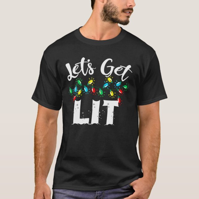 Julfonen Pajamas Låt oss Hämta Lit Drinking Chr T Shirt (Framsida)