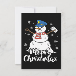 Julfonen Postman Mailman Snögubbe Julafton Gift Tack Kort