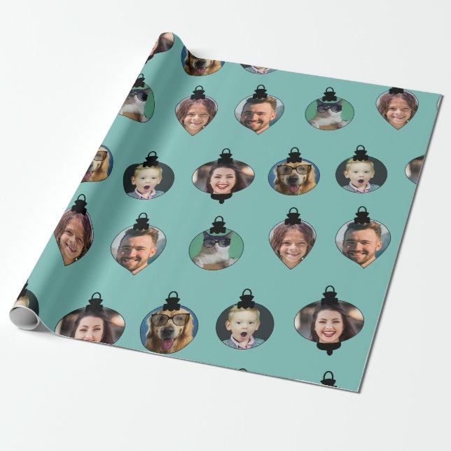 Julfonens fantastiska familj Photo Ansikte Ornamen Presentpapper (Utrullad)