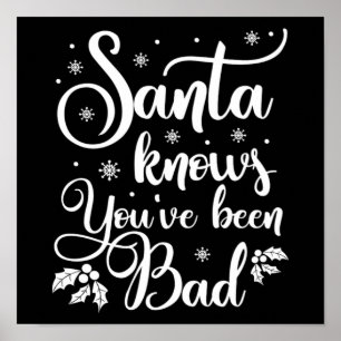 Julfonnoten Santa Knows Julafton Humor Poster