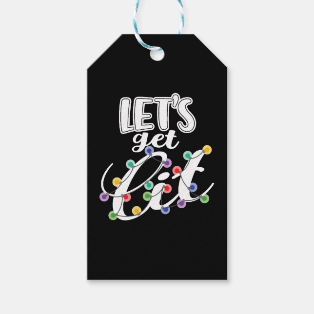 Julfonnotering Låt oss Hämta Julafton Ljus Presentetikett (Framsidan)